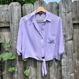 Topshop tie bottom blouse